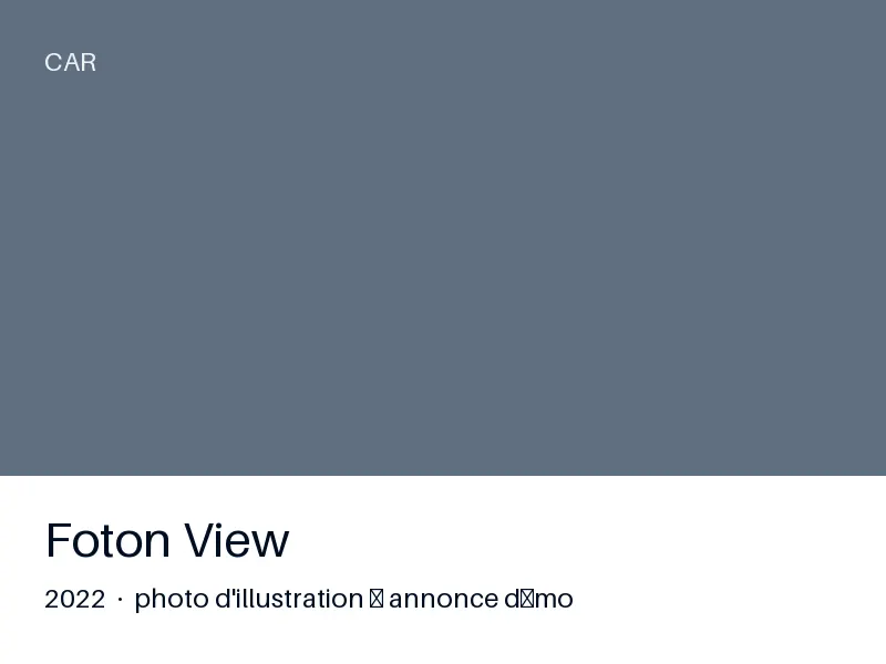 Foton View 2022 — très bon état