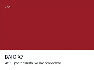 BAIC X7 2016 — très bon état