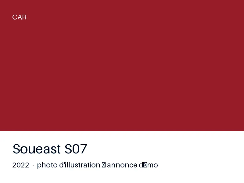 Soueast S07 2022 — carnet complet