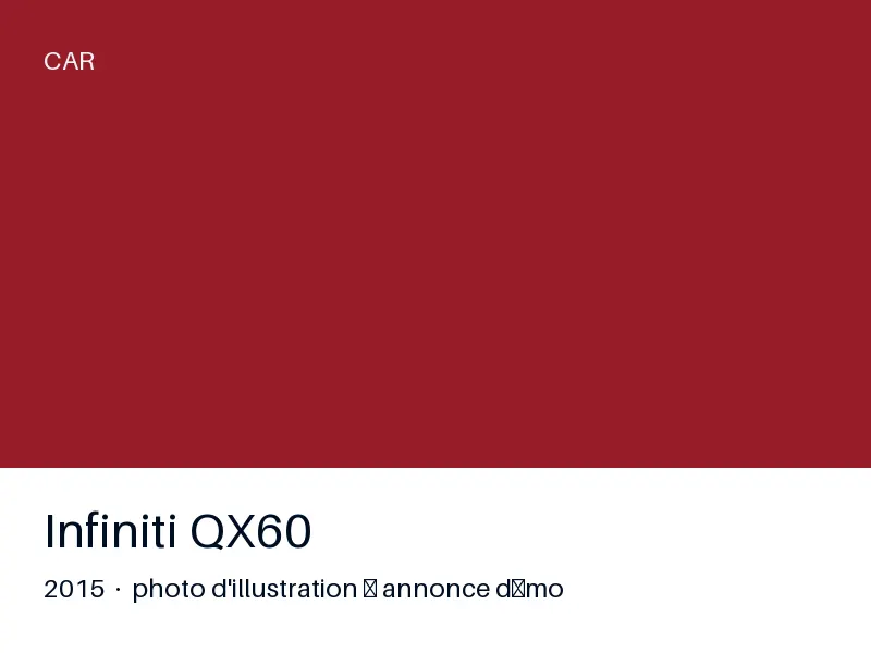 Infiniti QX60 2015 — entretien à jour