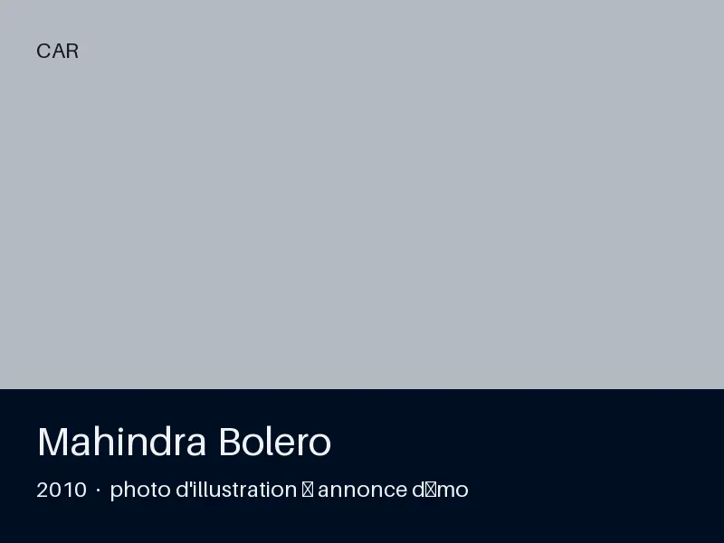 Mahindra Bolero 2010 — toutes options