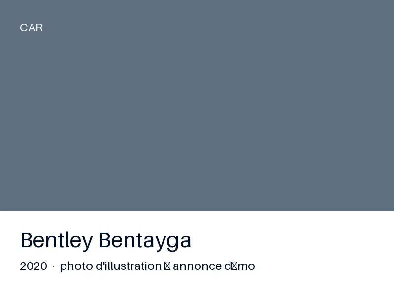 Bentley Bentayga 2020 — première main