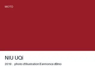 NIU UQi 2019 — toutes options
